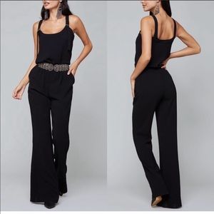 NWT black Bebe crepe slouchy overall jumpsuit